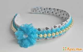 Ободок из атласных лент своими руками: как обтянуть и украсить