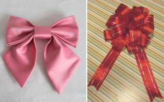 Как сделать большой бант, из ленты, из ткани, из бумаги, бант канзаши, для девочки, на ободок, на платье, на выписку. Как сшить объёмный бант. Как из атласной ленты сделать красивый бант