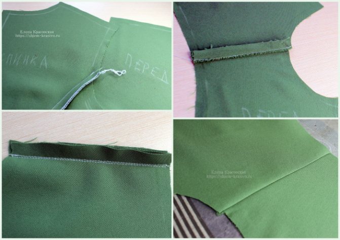 Обработка плечевых и боковых швов в изделии