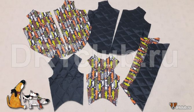 Раскраиваем детали жилета для собаки