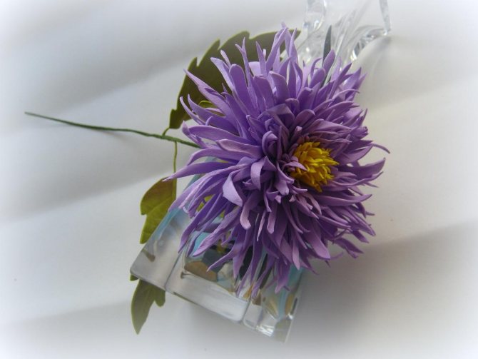 Для изготовления астры нужно приобрести фоамиран в магазине для рукоделия или заказать в интернете