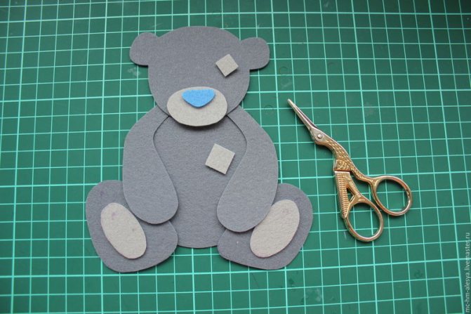 Выкройка мишки из фетра