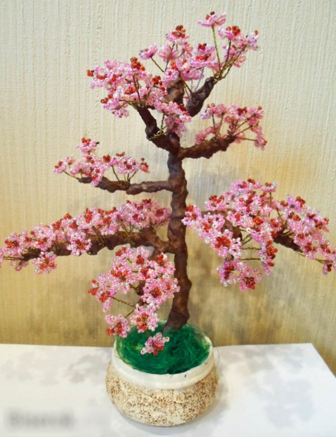 Деревья из бисера своими руками с подсветкой, композицией. Мастер-класс, схемы пошагово для начинающих