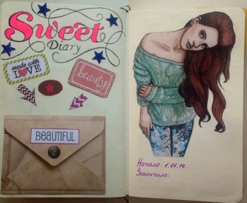 Как красиво оформить личный дневник для девочки: 1 страницу, внутри без наклеек, оригинально и прикольно