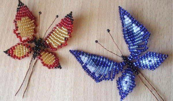 Красивый элемент декора-бабочка из бисера