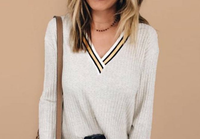 Оформление v-образного выреза