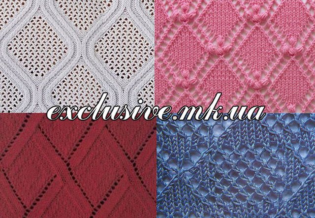 Ромбы спицами: схемы и описание вязания разных видов