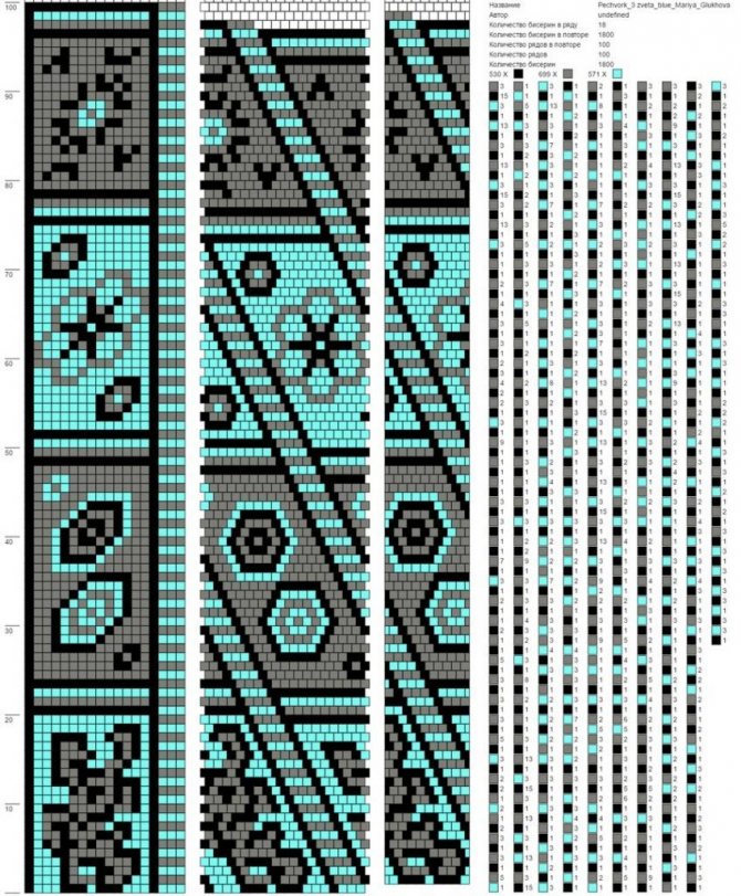 схемы плетения жгута из бисера