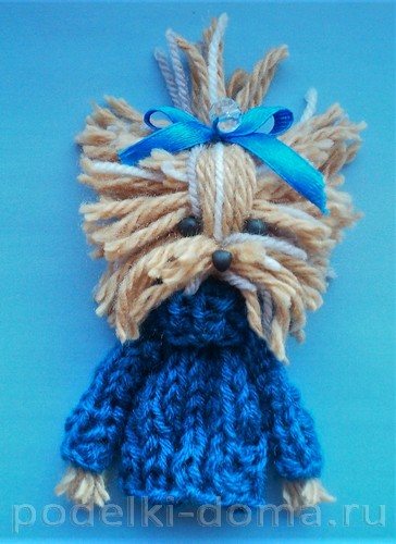 вязаная аппликация собачка 16