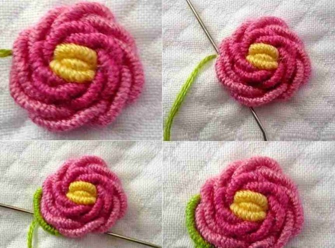 Вышивка розочек рококо для детской одежды